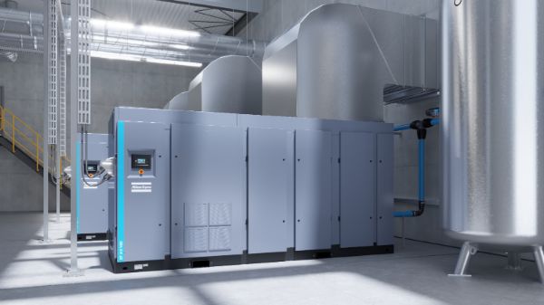 Atlas Copco ZT 160-315 VSD oil-free industrial air compressor with air receiver